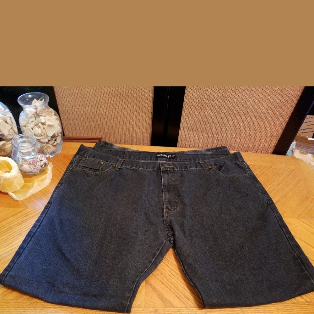 Mens Alpha 17 Classic Straight Jean's Black 44x33